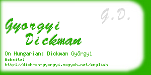 gyorgyi dickman business card